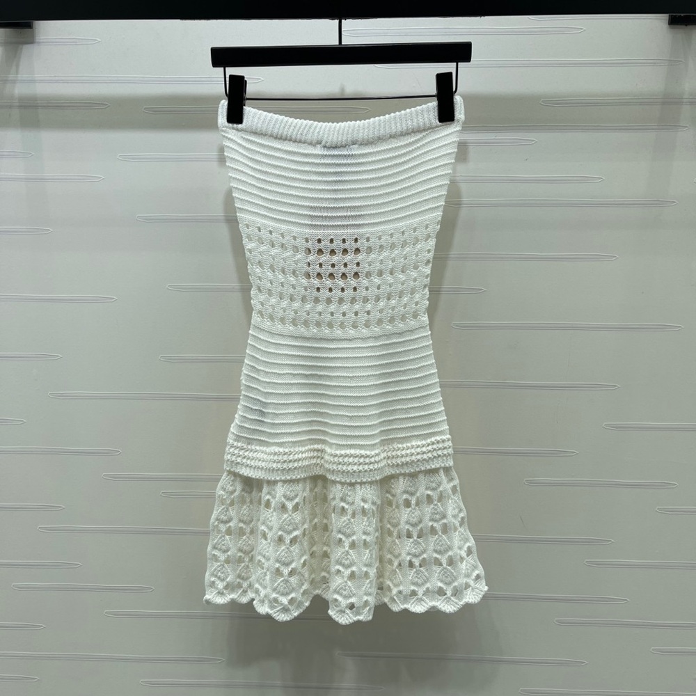 Miu Miu Ivory Crochet Strapless Dress - Picture 8 of 9